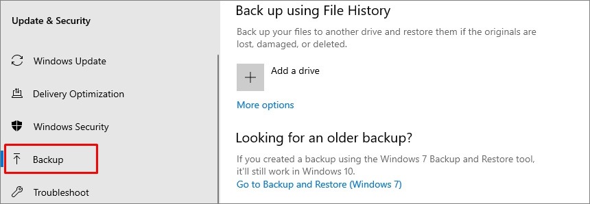 OS backups Windows