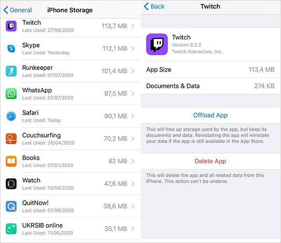 uninstall Twitch on iPhone