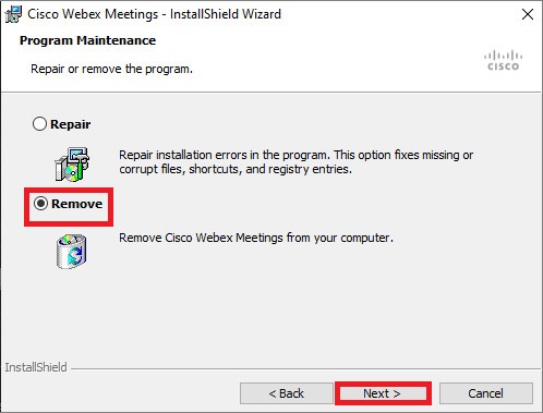 webex installshield wizard