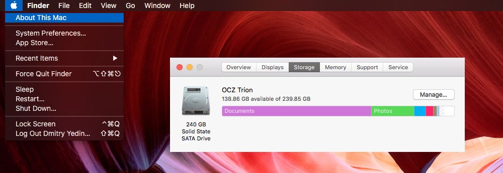 how to free up space on mac air