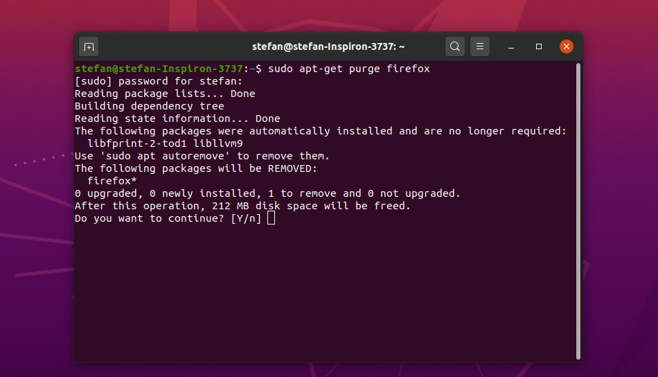 uninstall Firefox in Linux