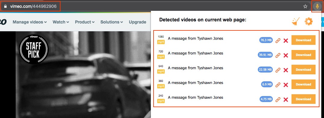 mozilla extensions to download vimeo