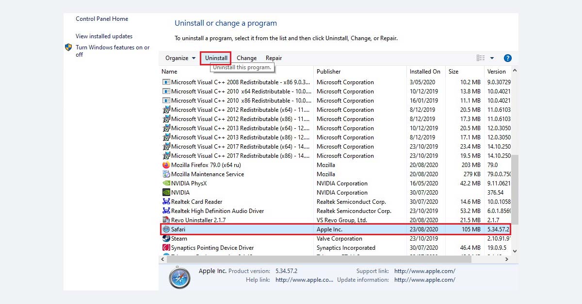 how to uninstall apps in windows
