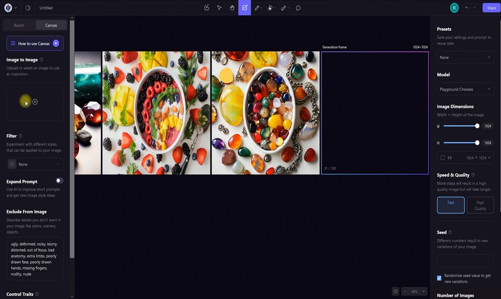 Image to Image feature in Canvas mode